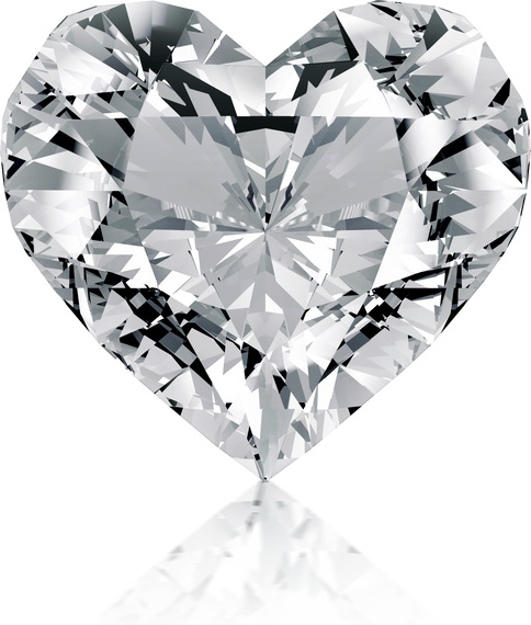 Heart shaped diamond, transparent background